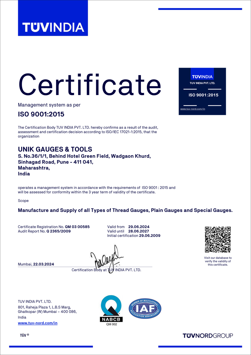 TUV NORD Certificate